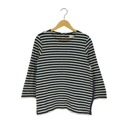 バーニーズニューヨーク BARNEYS NEWYORK 素材切替 バックプリーツ ボーダー ロングスリーブTシャツ レディース FREE のサムネイル