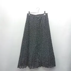 ◇ Θ AMERICAN HOLIC ウエストゴム　水玉ドット 膝丈 フレアー スカート サイズM ブラック レディース E  【1409240053699】