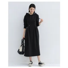 ☆ ブラック ☆ L ☆ パーカーワンピース 長袖 レディース 体型カバー パーカーワンピース ロング スウェットワンピース ロングワンピース ワンピ レディース 長袖 春 おしゃれ  オシャレ フード付き ウエストタック シェイプ ウエストゴム ハイウエスト