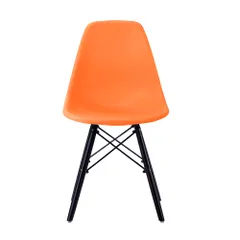 【2脚セット】【オレンジ座面＆ダークブラウン脚】イームズチェア リプロダクト ダイニングチェア ダイニングチェアー イームズチェア DSW eames イームズ チェアー DSW イームズ椅子 チェア イームズチェアー 木脚