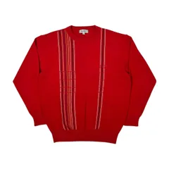 KENZO GOLF ケンゾー ゴルフ ジャガードデザイン コットンニット セーター 5 /メンズ/レッド