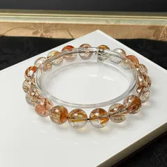 貴重 EU製 ★ゴールドスーパーセブン★パワーストーン ブレスレット 天然石 原石 綺麗 お守り 10.3-11.1mm ZB9452