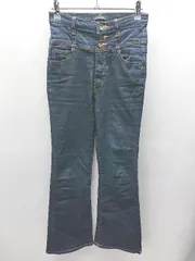 ◇ JEANASIS ジーナシス ストレッチ ハイウエスト カジュアル フレア デニム パンツ サイズM ネイビー レディース E  【1405140028850】