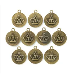 ミール皿【a25 アンティーク】10個セット ラウンド クラウン 王冠 型枠 モールド UVライト ストラップ キーホルダー チャーム クレイ ネックレス ペンダント ハンドメイドアクセサリーパーツ