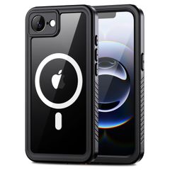 【特価商品】Lanhiem iPhone 16e 用 ケース 防水ケース IP68米軍規格 Face ID認証/耐衝撃/滑り止め/防塵/防雪/水中撮影/QI充電/超軽量/ストラップ付き 付け外し簡単 全面保護のアイフォン 16E 防水カバー ブラック