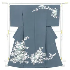 ※記念感謝祭【仕立無料】京友禅工芸白上げ手描き染特撰訪問着☆単彩色加賀五彩加工春秋花文作家落款入（10010788）のサムネイル