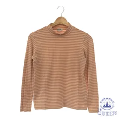 ☆美品☆ McGREGOR マックレガー トップス シャツ 長袖 レディース サーモンピンク ボーダー M 901-1808 送料無料 古着