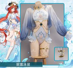 新品未使用 原神 ニィロウ 水着 コスプレ衣装 オリジナルデザイン 豪華セット セクシー水着 ビキニ風ワンピース 外套付き 撮影会 イベント用 日常着用可 ハロウィン プレゼント