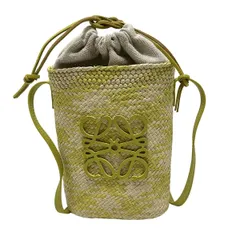 LOEWE ロエベ 超美品 かごバッグ スモール ナチュラル/グリーン org.jpg