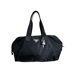 プラダ 無地 旅行カバン トラベルバッグ ボストンバッグ PRADA ブラック