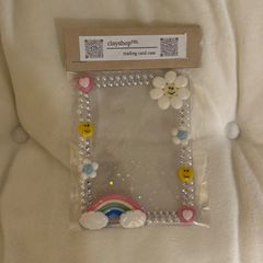 【在庫商品】フラワーニコちゃんと虹のパステルきらきらトレカケース✨　B8/トレカケース/クレイデコ/硬貨ケース/韓国/オタ活