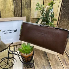 【姫路レザー】がま口　財布仕様　ブラウン　仕切り付き　本革　カスタマイズOK商品