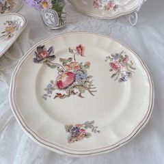 Choisy le roiジョワジールロワ多彩の花のレリーフ皿ディナー皿金彩の