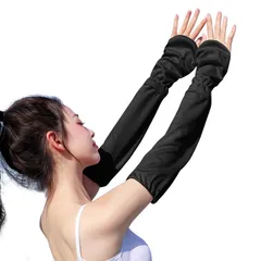 [Pawinpaw] アームカバー レディース 冷感 ひんやり 夏 UVカット 腕カバー【UPF50+・ゆったり・サイズ調整可能】アームスリーブ オシャレ 吸汗速乾 紫外線対策 ロング丈 日焼け防止 肌触り良い 通気性 運転/自転車/アウトドア/作業/スポーツ