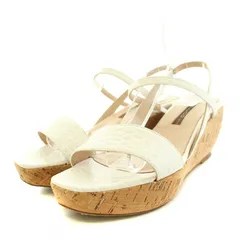 ペリーコ PELLICO サニー SUNNY サンダル ウェッジソール アンクルストラップ レザー 保存箱付き 37 23.5～24.0cm 白 ホワイト 茶 ブラウン /YT