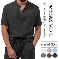 Tシャツ 夏 トップス ブラウス 半袖 メンズ カットソー 無地 ヘンリーネック 大きいサイズ ティーシャツ 吸汗速乾 涼しい きれいめ カジュアル ファッション yifengyu171