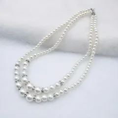 ネックレス パール 二連A 高見え 結婚式 フォーマル 卒業式 入園式