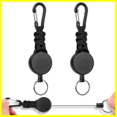 【数量限定】[SODOI] 2個セット リールキーホルダー カラビナ付き 多機能 超軽量 伸縮性リール式キーリール 紛失防止 吊り下げ名札 キャンプ ハイキング 釣りアウトドア用