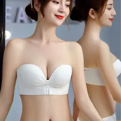 ☆ ホワイト ☆ L(36/80AB) ☆ ストラップレスブラ ノンワイヤ 盛れる ストラップレスブラ ノンワイヤー ノンワイヤーブラ ストラップレスブラジャー ノンワイヤーブラジャー ストラップレス ブラ 紐なしブラ チューブトップ ベアトップ 肩紐なし