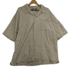 JAY JACOBS アロハシャツ 総柄 US古着 ボタンダウン オープンカラー 開襟シャツ レーヨンシャツ 半袖 シャツ オーバーサイズ ビッグシルエット TAIWAN製 メンズ XL ベージュ