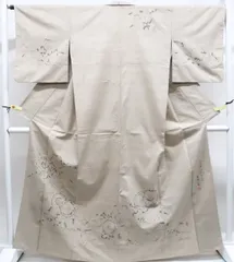 【一輝堂】リサイクル着物 紬 訪問着 辻ヶ花文 作家物 落款入り 正絹 身丈約165cm 裄丈約66cm 25z08-4938