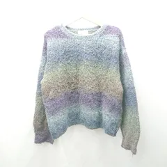 ◇ ⊇ select MOCA セレクト モカ シンプル 長袖 ニットセーター サイズF ブルー系 レディース E  【1505290002080】