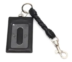 【2点セット】 ボッテガヴェネタ カードケース ホルダー IDケース パスケース キーリング キーホルダー フック ストラップ イントレチャート ブラック 黒 シルバー金具