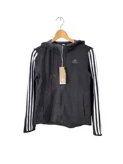 アディダス◆レディース 3ストライプス フーディー フルジップパーカー ブラック