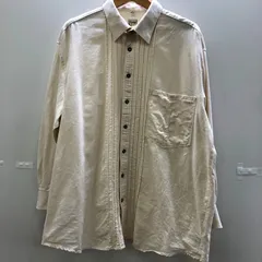 Distler チロルシャツ チロリアン ユーロ古着 ボタンダウンシャツ 長袖シャツ オーバーサイズ ビッグシルエット ポケットシャツ XLサイズ  アイボリー