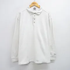 XL/古着 リーボック 長袖 ブランド ポロ シャツ メンズ ワンポイントロゴ 鹿の子 コットン 白 ホワイト 25jun28 中古 トップスのサムネイル