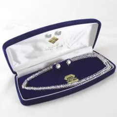 美品『USED』 白水晶 クリアネックレス&イヤリングセット ネックレス