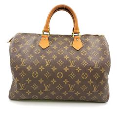 LOUIS VUITTON スピーディ35 モノグラム モノグラム レザー×PVC ブラウン ハンドバッグ ゴールド M41524