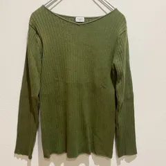 URBAN RESEARCH DOORS アーバンリサーチドアーズ　レディース　トップス　ニット　カットソー　リブニット　長袖　Vネック ～ ボートネック　無地　単色　グリーン　シルク混　シンプル　カジュアル　SU508h938