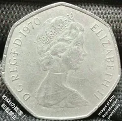 1604.　極美品　1970年　イギリス　エリザベス2世　ハーフペニー　コイン 1604. 極美品 1970年 イギリス エリザベス2世 ハーフペニー