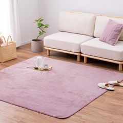 Color:ピンク_Size:約185×185cm_Style:メレンゲタッチ 萩原 ラグ ホットカーペットカバー ピンク 約185×185cm 「メレンゲタッチラグ」 洗濯機で洗える ホットカーペット・床暖房対応 滑りにくい加工付き 無地
