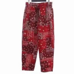 フリークスストア FREAKS STORE シェフパンツ ロング テーパード ペイズリー柄 201-3448 赤 レッド M