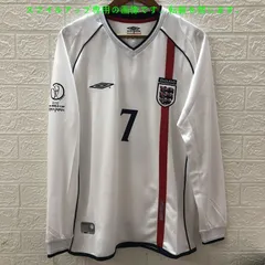 02W杯 イングランド 7番 ベッカ BECKHAM 長袖 ユニフォーム
