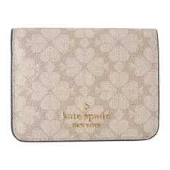 新品 ケイトスペード kate spade 2つ折り財布 スモール バイフォールド ウォレット ダークベージュマルチ