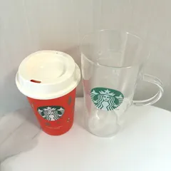 Starbucks スターバックス クリスマスカップ ガラスカップ 計量カップ 赤 ガラス 透明