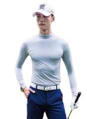 【在庫処分】紫外線対策 ハイネック ゴルフシャツ ストレッチ ゴルフウェア uv メンズ 冷感 日焼け対策 ゴルフインナー 運動着 [YoniStar] 吸汗速乾