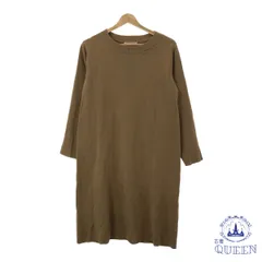 ☆美品☆ SHOO-LA-RUE シューラルー ワンピース ラウンドネック シンプル ゆったり おしゃれ 長袖 レディース ブラウン M 901-15829 送料無料 古着