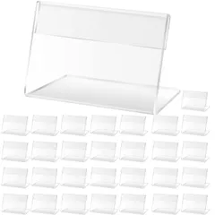 新品 ポップスタンド カード立て L型 名刺サイズ 90x60mm アクリルスタンド 展示台 ディスプレイスタンド透明 アクリル プライスカード 値札 ネームカード POP広告スタンド・取付部品(保護フィルム付き) (30PCS (6*9CM))
