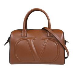 VALENTINO 極美品 黒 2way Vロゴ レザー ミニボストンバッグ - メルカリ
