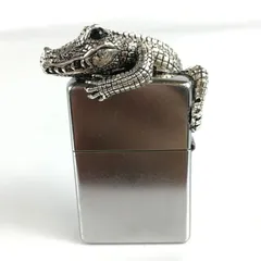 Zippo ジッポー 革巻き 本革 クロコダイル ワニ 黒 ブラック