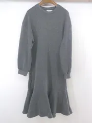 ◇ fifth フィフス 裏起毛 長袖 膝下丈 トレーナー ワンピース サイズS グレー レディース E  【1304140026920】
