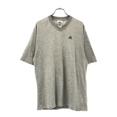 アディダス バックプリント 半袖 Vネック Tシャツ M グレー adidas メンズ