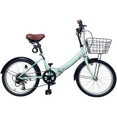 TOMONAU 20-inch Folding Bicycle, 6-Speed, with Basket, Wire Lock, and Light, Perfect for Commuting, School, and City Riding, with Front and Rear Mudguards and Adjustable Handlebar Height, Mini Velo - T-FDB206L