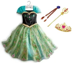 アナと雪の女王 アナ 子供 ドレス コスチューム 豪華４点セット 100～140