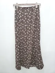 ◇ MOUSSY マウジー 花柄 ロング マーメイド スカート サイズ2 ダークブラウン ホワイト系 レディース P  【1406240049356】
