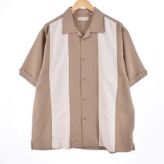 古着 MILANO BAY ツートン 半袖 オープンカラー シャツ メンズXL/eaa336051